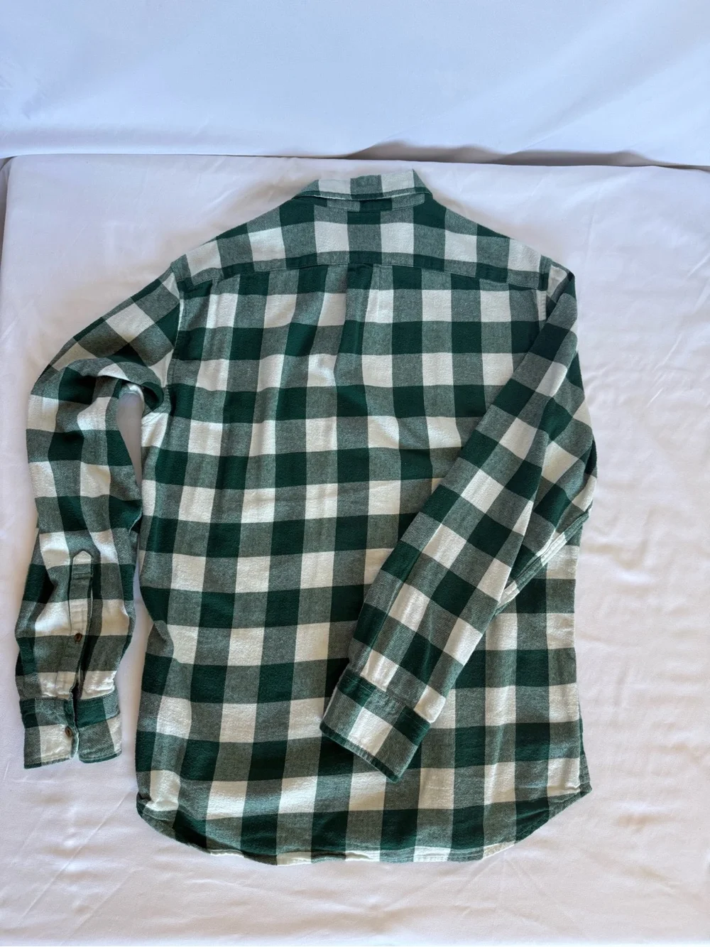 J. Crew Green and Cream Large-Check Button-Down Shirt
